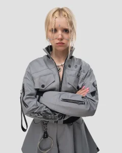 Куртка Анубис / Anubis / серая женская, цвет темный серый с черным, размер 44