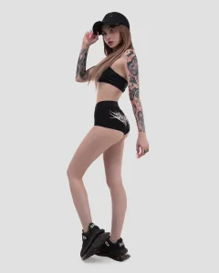 Трусы-шорты Фантом / Phantom / черные женские, цвет черный с белым, размер 48