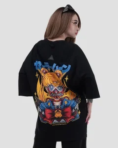 Футболка Сейлор Мун / Sailor Moon / черная женская, цвет черный с желтым, размер 42