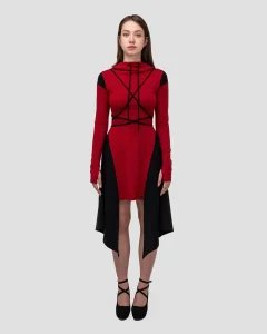 Платье Ассассин / Assassin / бордовое с черным женское, цвет бордовый с черным, размер 42