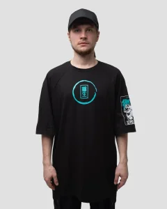 Футболка Рока / Roca / черная с бирюзовым мужская, цвет черный с бирюзовым, размер 44