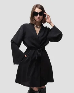 Рубашка Хаори Омен / Omen черная женская, цвет черный, размер 52