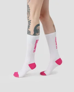 Носки Кэт Вариор / Cat Warrior / белые с розовым, цвет белый, размер 36\40