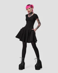 Платье Бэт / Bat / черное женское, цвет черный, размер 42