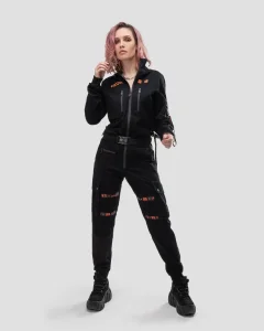 Комбинезон Эскейп / Escape / черный с оранжевым женский, размер 44