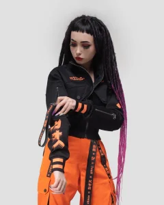 Куртка Баг / Bug / черная с оранжевым женская, цвет черный с оранжевым, размер 40