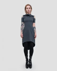Платье Ритуал / Ritual / серое женское, цвет темно-серый, размер 44