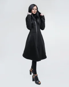 Пальто Морган / Morgan / черное женское, цвет черный, размер 40