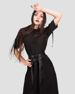 Двойной ремень Фривей / Freeway / черный женский