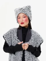ШАПКА МиуМиу из вег-меха Серая - Ø 56 - M - Серый