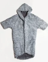 Пальто “КОКОН” из ЭКО меха (лен+конопля) серый - один размер - Серый - 