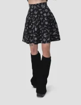 Юбка Гот / Goth / черная с белым женская, цвет черный с белым, размер 40