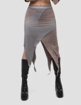 Юбка Рутс / Roots / серая с бежевым женская, цвет бежевый, размер 44