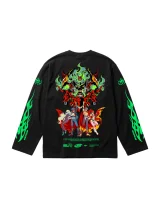 ЛОНГСЛИВ | NEON FLAME BLC  (НЕОНОВОЕ ПЛАМЯ, ЧЁРНЫЙ)