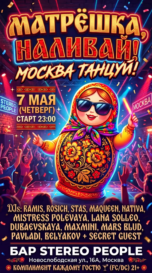 Матрешка, наливай! Москва, танцуй!