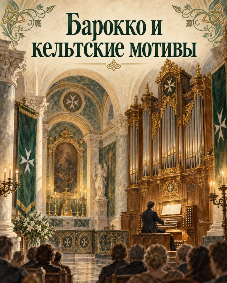 Исторический орган в Мальтийской капелле. Барокко и кельтские мотивы