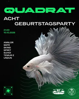Quadrat Acht — Geburtstagsparty poster
