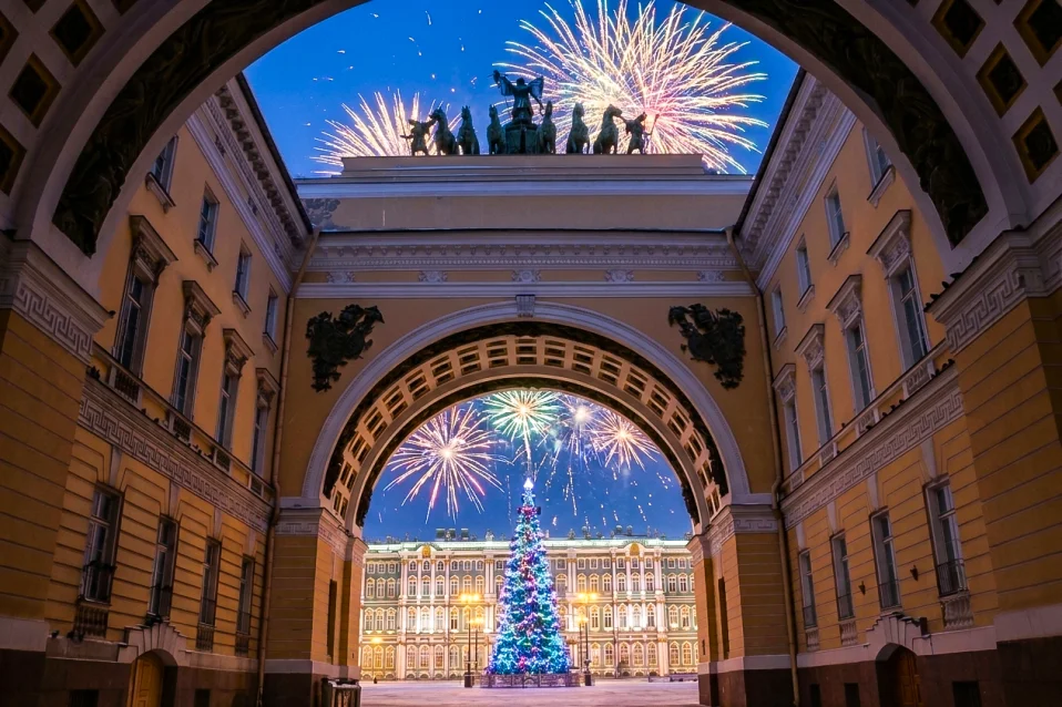 Встреча Нового года 2027: автобусная экскурсия с фуршетом и подарками